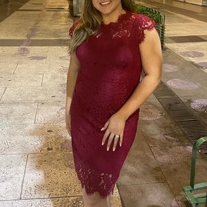 Red lace cocktail dress. Size L